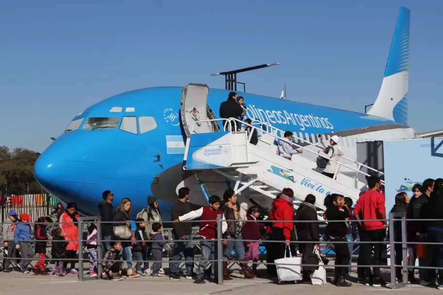 El espacio dedicado a Aerolneas Argentinas por ahora sigue en pie