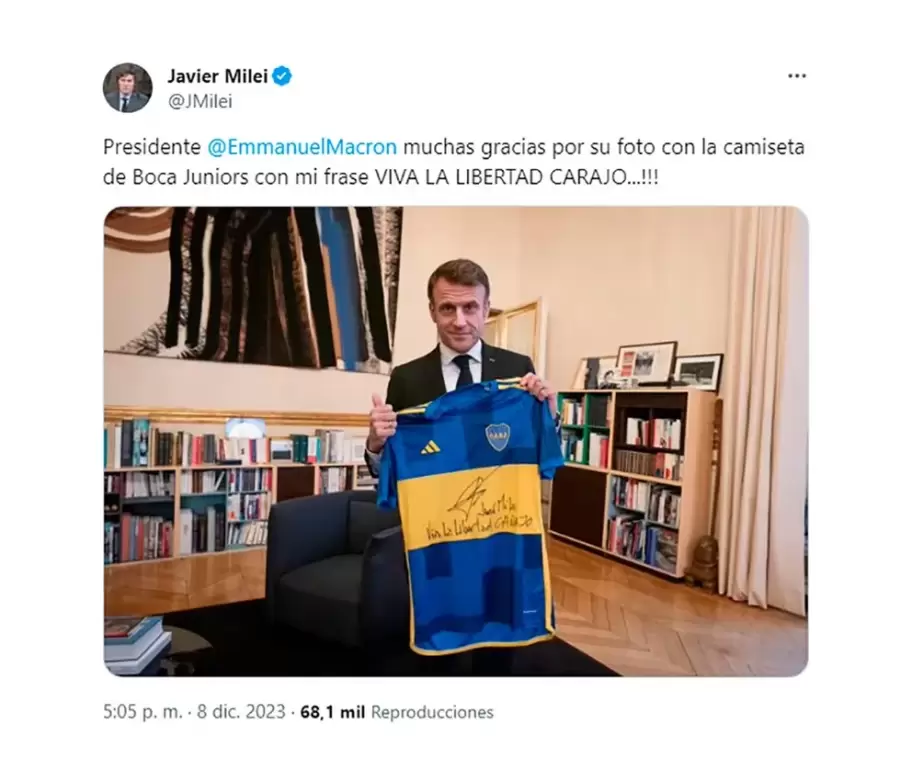 Qu har Macron con la camiseta de Boca?