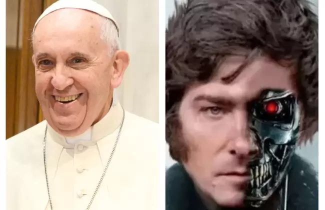 El crossover ms esperado: El Papa se la mand a guardar al presidente Terminator