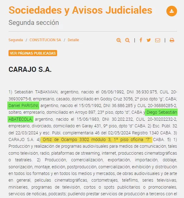 Carajo S.A.