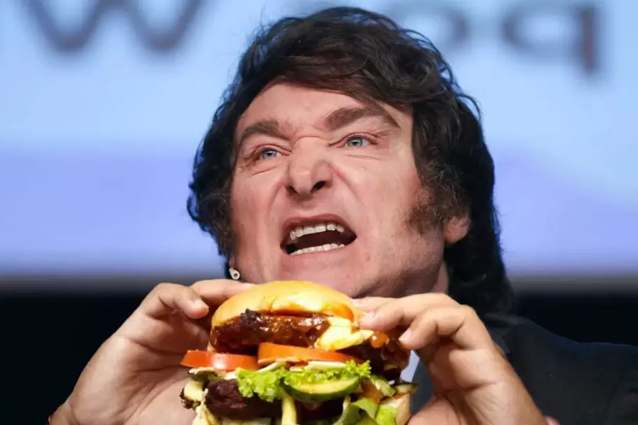 Javier Milei hamburguesa