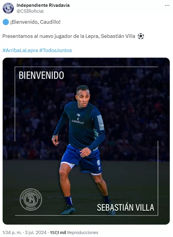 Sebastin Villa vuelve al ftbol argentino